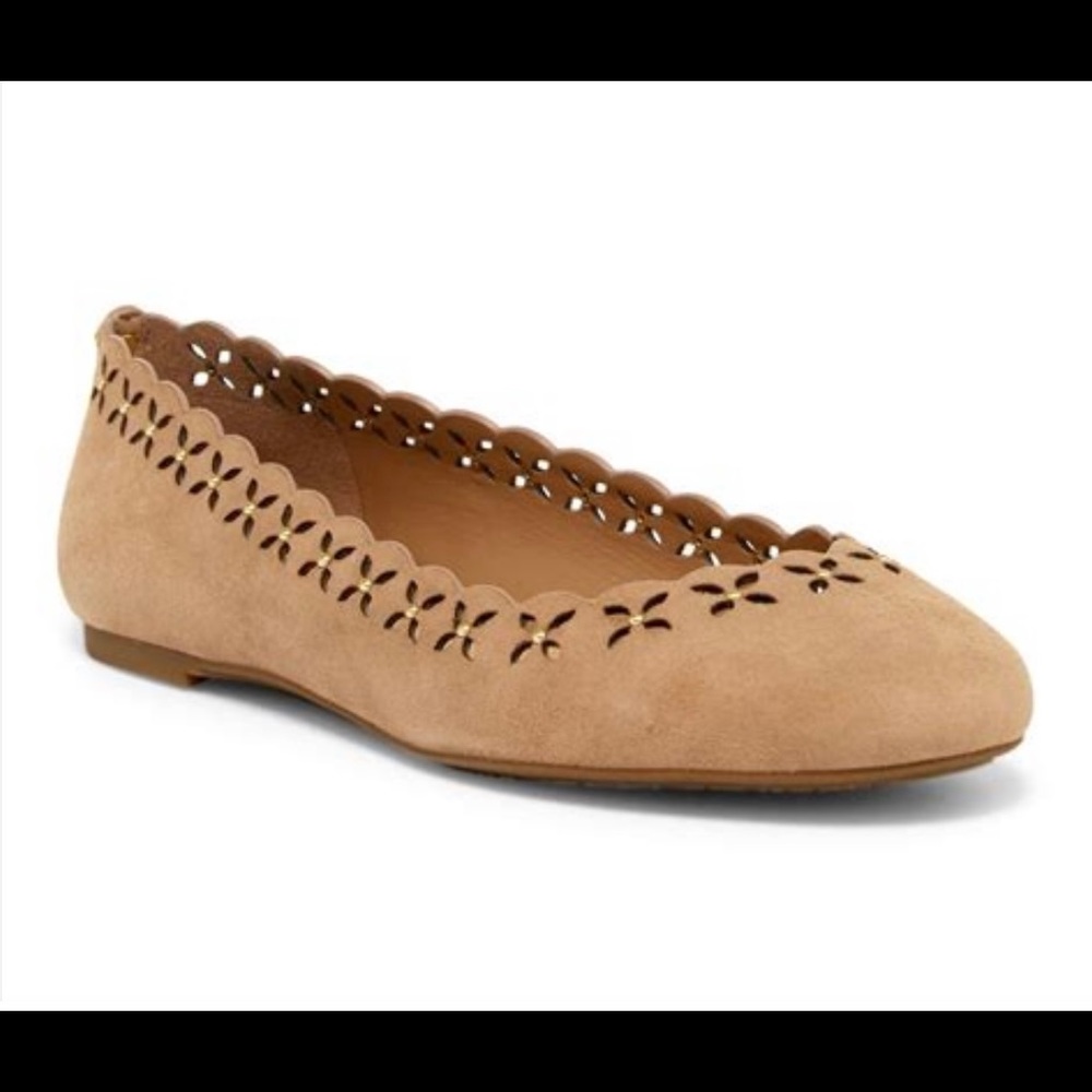 NWB. Michael Kors Thalia Ballet shoes. Suede in Dark Khaki. size 6, runs large.